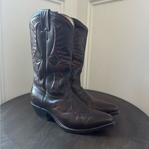 Boulet Brown Leather Men’s Western Cowboy Boots - Size 9.5